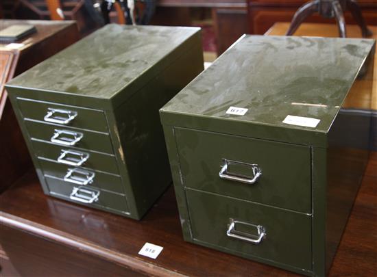 2 small metal filing cabinets